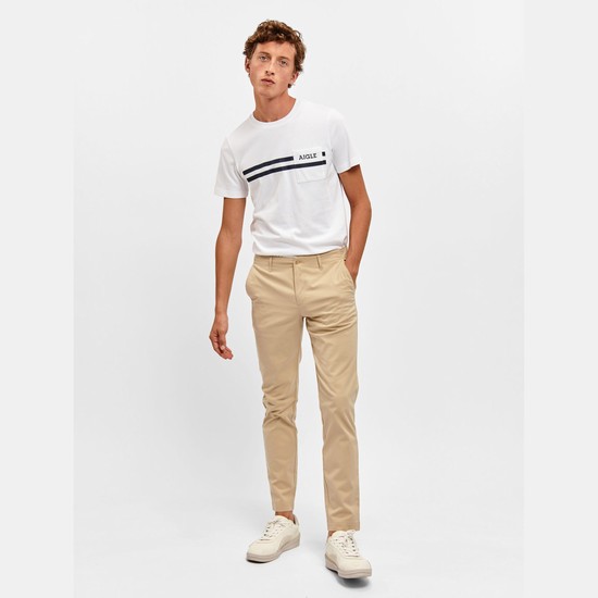 Aigle Cotton Chino Pants Men Khaki ZA-03875